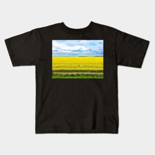 Yellow Canola Field landscape photography Kids T-Shirt